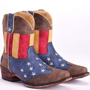 Roper Patriotic Western Boots with Stars and Stripes
